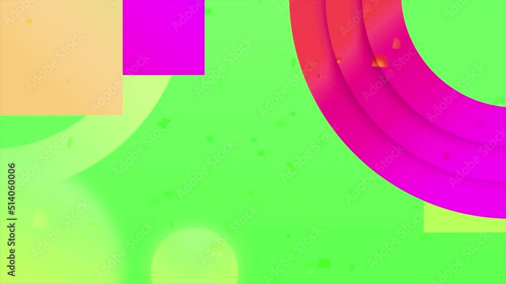 Aufkleber Moving background with colorful shapes. Motion. Modern stylish animation for intro. Intro with geometric shapes moving on colored background