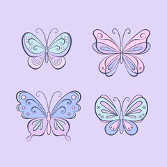 Obraz na płótnie Canvas Set of butterflies