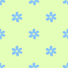 Smiley daisy pattern. Vector seamless pattern. - 514060436