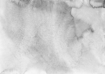 Watercolor light gray background. Hand painted black and white texture.