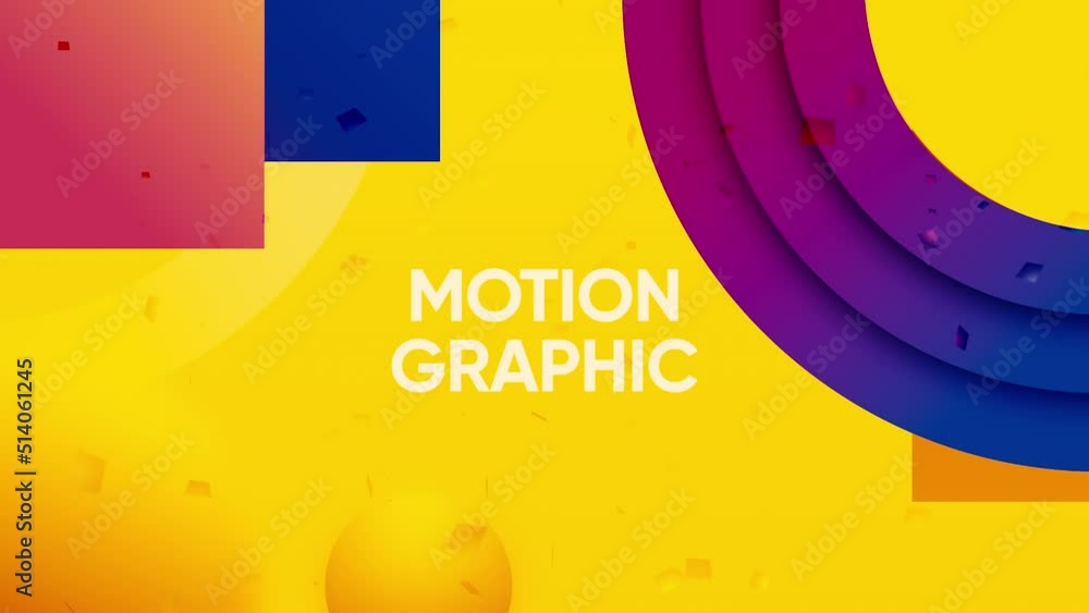 Aufkleber Background with moving geometric shapes to insert. Motion. Simple animation with motion graphic for video insertion. Intro with animation design