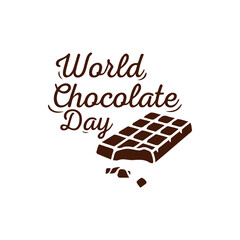 World Chocolate Day , Hand Drawn Lettering World Chocolate Day