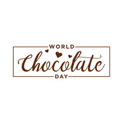 World Chocolate Day , Hand Drawn Lettering World Chocolate Day