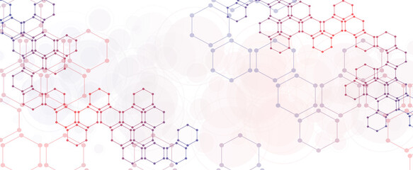 Vector illustration of molecular structure.  Abstract background for innovation technology,...
