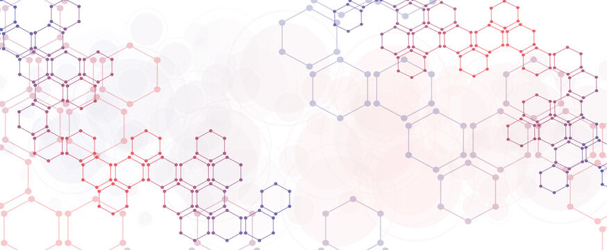 Vector illustration of molecular structure.  Abstract background for innovation technology, science, healthcare, and medicine