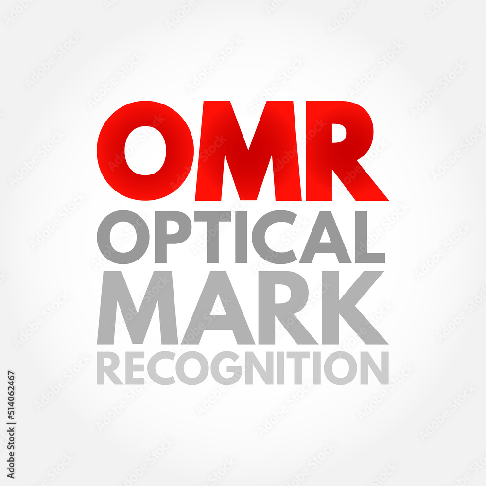 Poster omr optical mark recognition - process of reading information that people mark on surveys, tests and