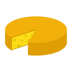 Round cheese. Big cheese circle. Vector