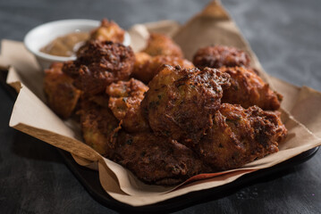 Crispy Vegetable Fritters with dip