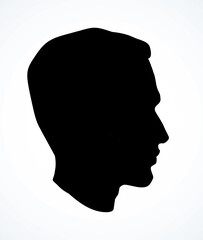 Profile of a handsome man. Vector drawing