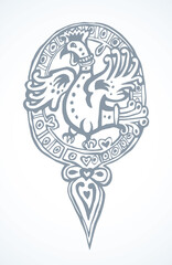 Celtic ornament. Bird. Vector drawing