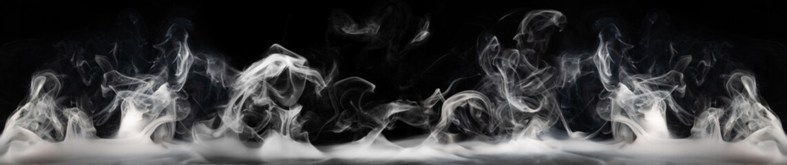 Fumée abstraite sur fond sombre. Isolé .