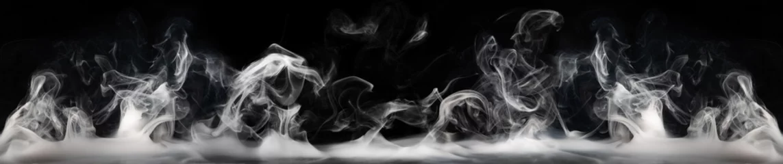 Papier Peint photo Fumée Fumée abstraite sur fond sombre. Isolé .