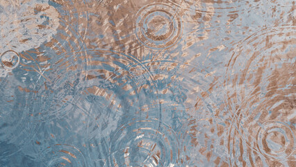 rain falling in a puddle. top view of rain. rain splash. drops of water splashing in the water