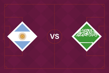 Group stage matches. Argentina vs Saudi Arabia Template