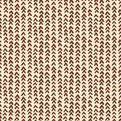 Fototapeta premium Abstract boho geometrical shapes seamless repeat pattern. Vector, triangle all over minimal print on beige background.