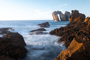 Fototapeta na wymiar Broken Coast-Costa Quebrada at Liencres, Cantabria in Spain