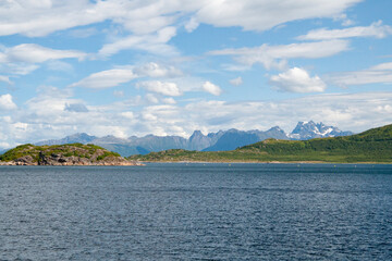 Fototapeta premium Mountain view on Hadselfjord , Northern Norway- Europe