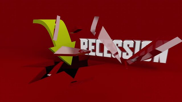 Recession Economic Downturn Bad Outlook Economy Forecast 3d Animation