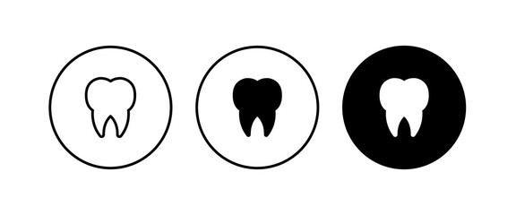 Tooth icon, dental care element of dentistry icons button, vector, sign, symbol, logo, illustration, editable stroke, flat design style isolated on white