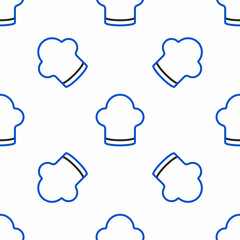 Line Chef hat icon isolated seamless pattern on white background. Cooking symbol. Cooks hat. Colorful outline concept. Vector