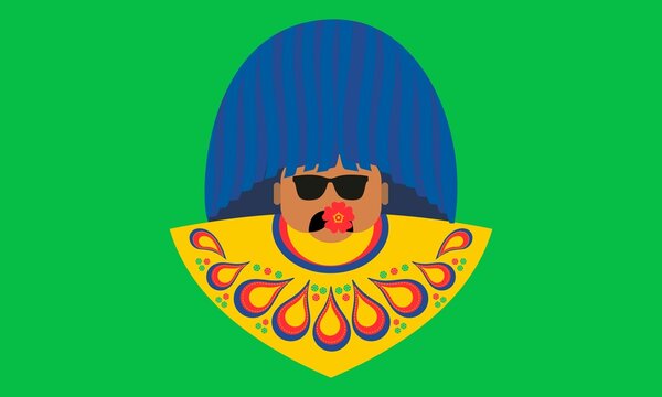 Elements of Pernambuco Carnival. Traditional caboclo character