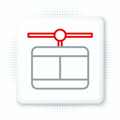 Fototapeta premium Line Cable car icon isolated on white background. Funicular sign. Colorful outline concept. Vector
