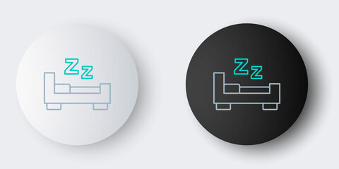 Line Time to sleep icon isolated on grey background. Sleepy zzz. Healthy lifestyle. Colorful outline concept. Vector