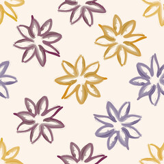 Watercolor seamless pattern of simple colors on a light background. Vector illustration