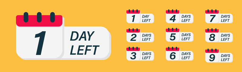 Promotion banner. Days countdown banner. Web banner with calendar