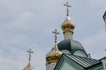Fototapeta na wymiar Golden domes of the Cathedral of the Christian Ukraine