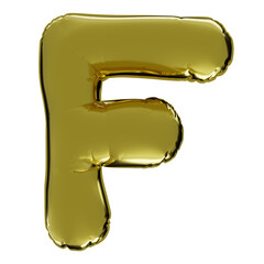 Gold Balloons Letter F