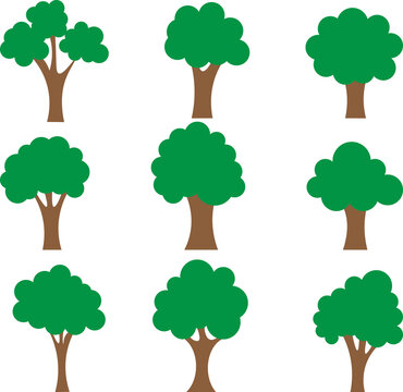 Collection of trees illustration. Can be used illustrate any nature lifestyle topic. vector