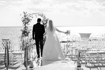 groom and bride at wedding ceremony