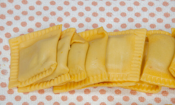close-up view of delicious raw tortei