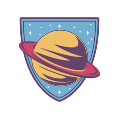 space planet stamp