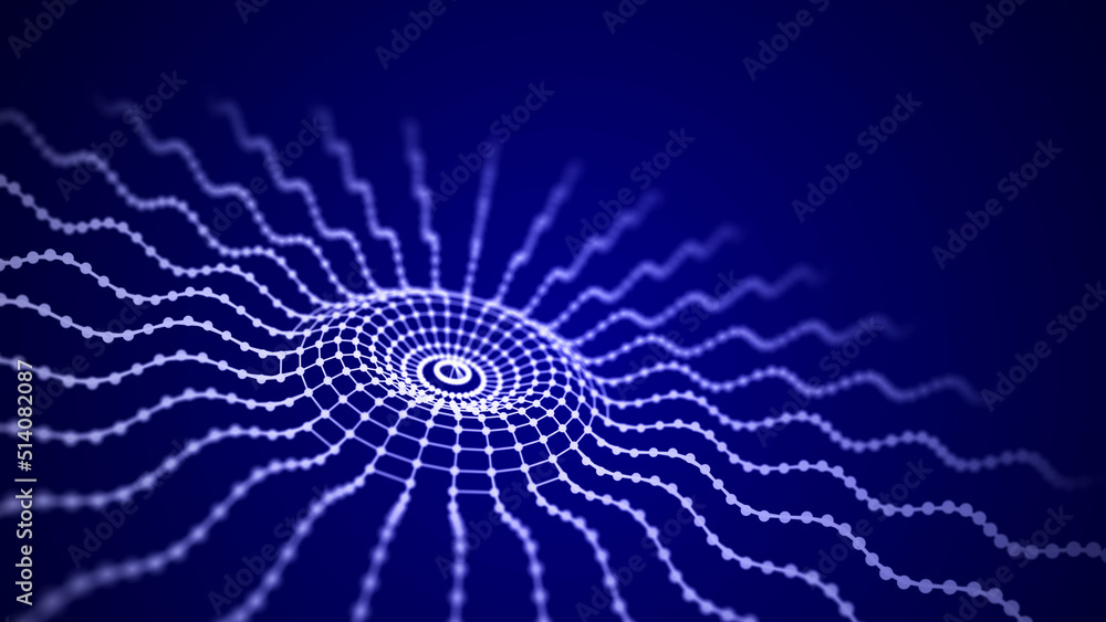 Poster Big data storage grid. Abstract artificial intelligence background. 3d rendering.