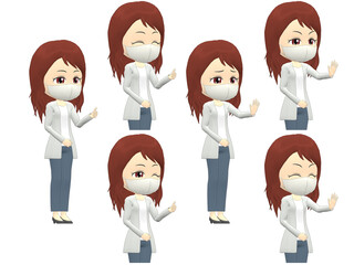 [OK NG A] Woman cardigan wavy hair oblique angle