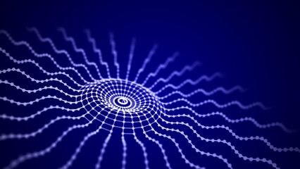 Big data storage grid. Abstract artificial intelligence background. 3d rendering.