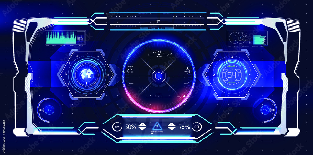 Poster futuristic vector hud interface screen design. digital callouts titles. hud ui gui futuristic user i