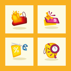 icon set of sale badges