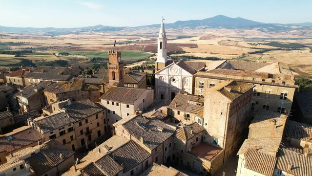 Pienza, Italy - Aerial climbing approach
