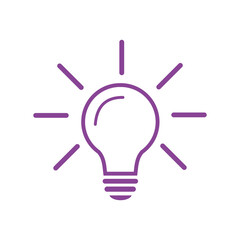 Effective thinking concept light bulb solution icon with innovation idea. Isolated solution symbol. Creative idea symbol