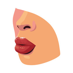 female face close up