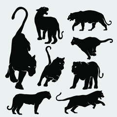 black panther silhouette vector illustration set © soulgie