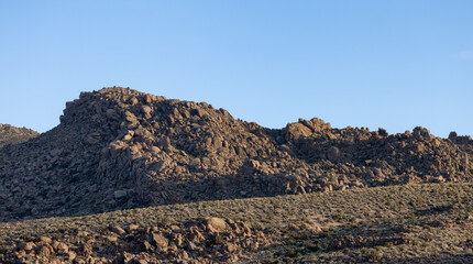 Rocky Desert Mountain Nature Landscape. Sunny Blue Sky. Nevada, United States of America. Nature Background.