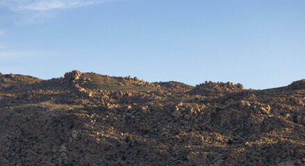 Rocky Desert Mountain Nature Landscape. Sunny Blue Sky. Nevada, United States of America. Nature Background.