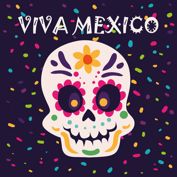 viva mexico skull decoration
