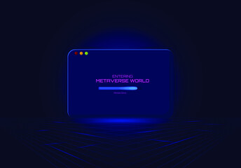 Illustration entering metaverse world new technology
