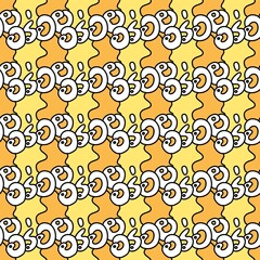 seamless pattern of text delicious (thai word)