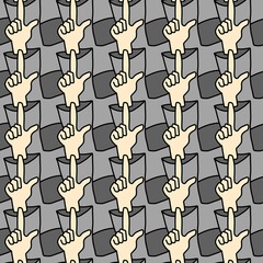 seamless pattern of hand cartoon